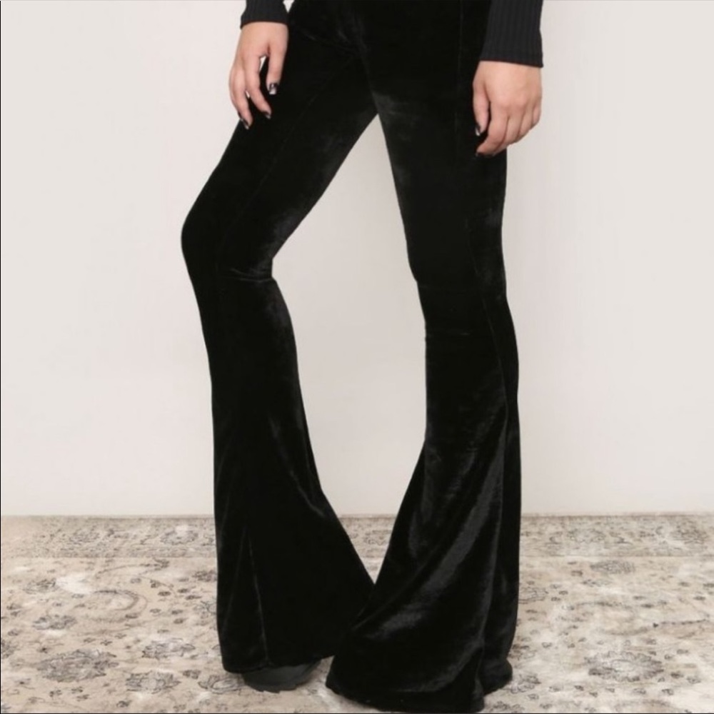 Gypsy Warrior Black Velvet Flare Pants